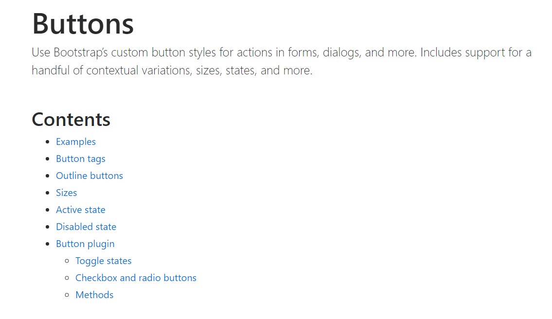 Bootstrap buttons  main  documents