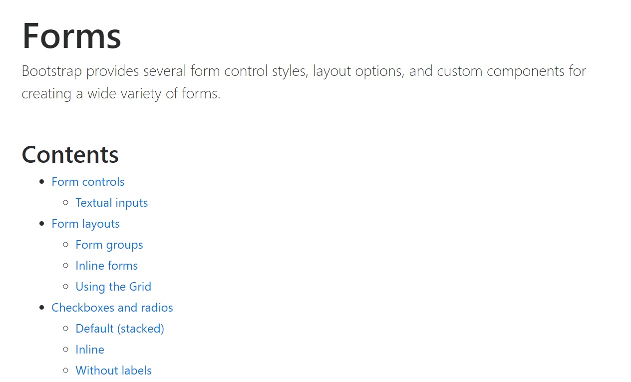 Usage of the label  within in Bootstrap Forms:  formal documentation