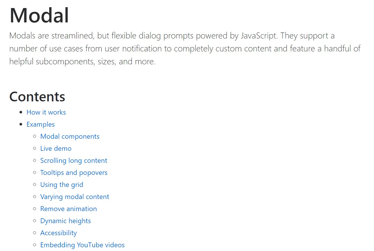 Bootstrap Modal Popup: official  information