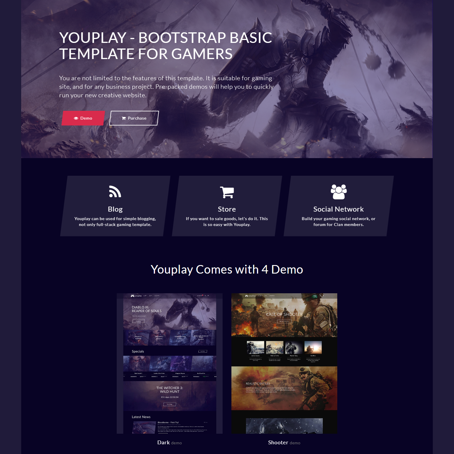 HTML5 Bootstrap YouPlay Themes