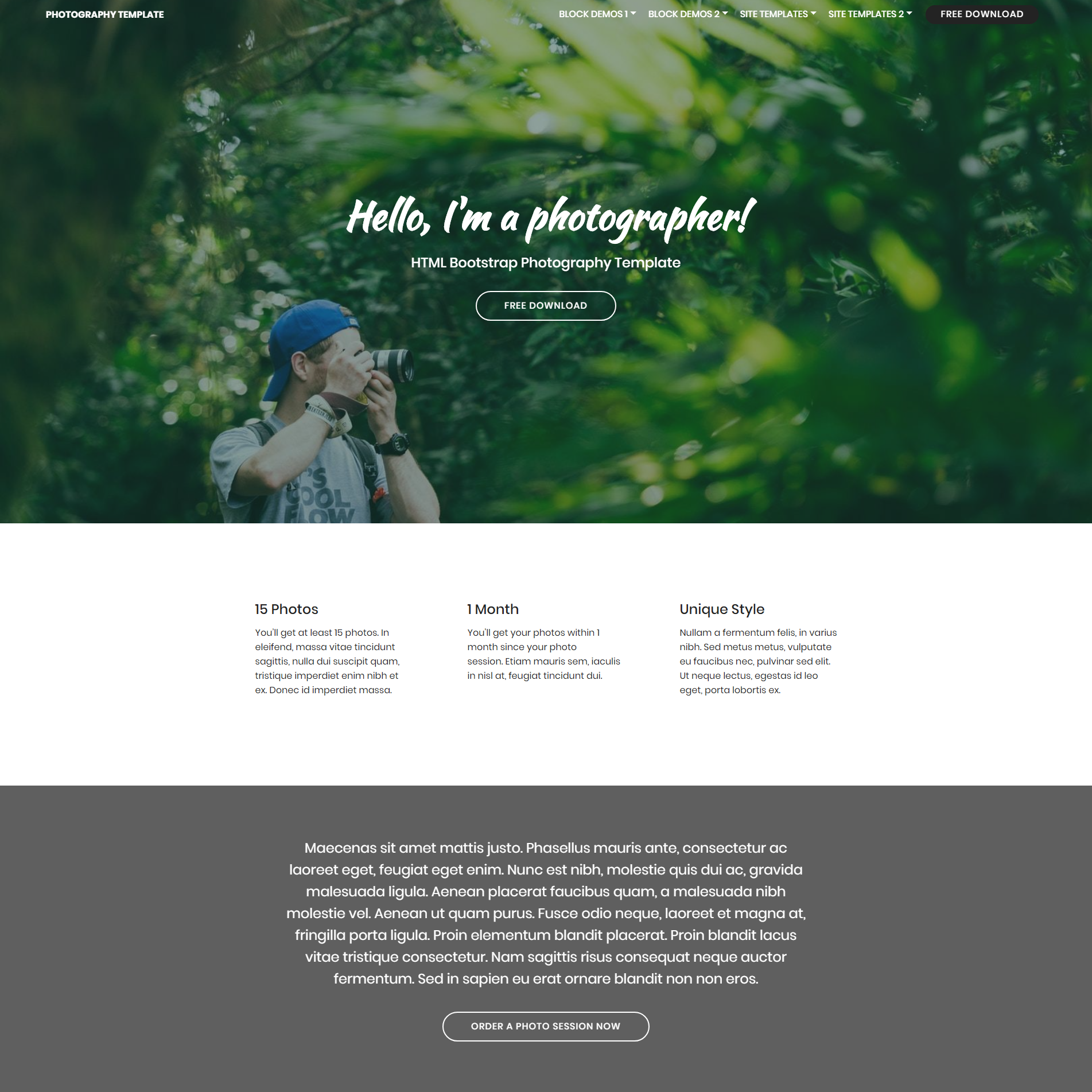 HTML5 Bootstrap Photography Templates
